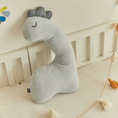 SHEZ HOME 純棉防翻靠墊, 灰藍色恐龍款