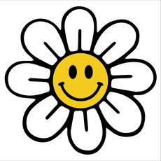 Play about DIY繪圖方形微笑雛菊相框, 白色