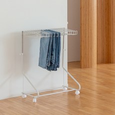 리빙숲 간편한 카트형 바지걸이 행거, 화이트