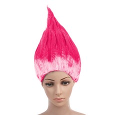 市集風趣味尖頭假髮, 玫瑰紅色, 1個