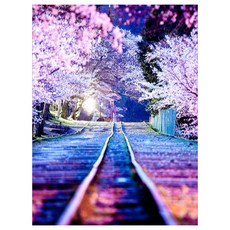 메이리앤 보석십자수 DIY 비즈공예 키트 30 x 40 cm, 벚꽃레일, 1세트