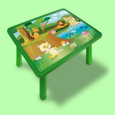 兒童世界動物農場學習桌, 綠色 + 黃色 + 黑色