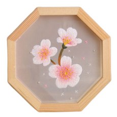 DIY刺繡初學者8角相框, 梅花, 1套