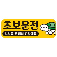 루키마켓 자국없는 리무버블 탈부착 초보운전 스티커 자석, JC05 초보거북, 1개