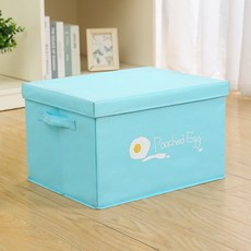 Itemtrade 牛津布附提把可折疊收納箱 M, 03 天藍色, 1個