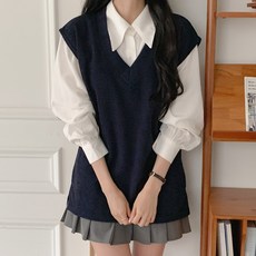 Dearlola 女性日常V領長版針織背心