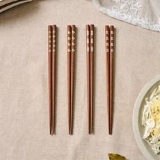 모던하우스 잔꽃이 새겨진 젓가락 4인 세트, 잔꽃, 4벌, 1세트