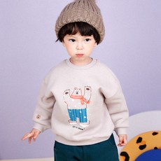 mollimelli 幼童Hiphulabula熊內刷毛大學T恤