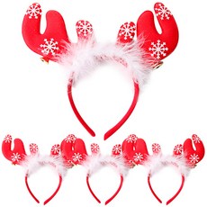 PARTYHAE 雙鈴魯道夫髮箍 隨機出貨, 紅色, 4個