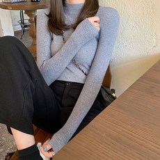 Lemon Soul 女款 Juri 修身羅紋半高領針織衫