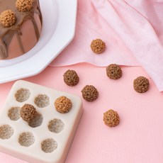 ANGLE THING 香脆巧克力球裝飾9格矽膠模具, 單一顏色