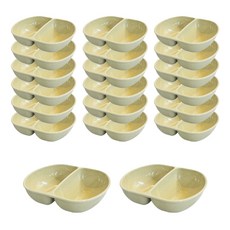 abm 渲染橢圓雙格碗, 米色, 20個