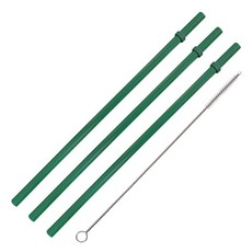 STARBUCKS 星巴克 綠色環保吸管 3入+洗滌刷組, 1組