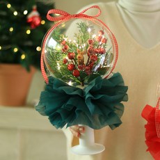 Scentbasket 聖誕快樂透明球 + LED套組, 綠色, 1套