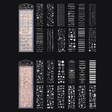 OLIVEPARTY 月光夢境 全息圖感性復古手帳裝飾貼紙 12張 x 2款套組, C+D, 1套