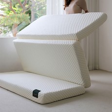 비투스 3단 접이식 오가닉 토퍼 매트리스, 베이지, 10.5cm