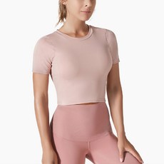 性感健康女款鬱金香開背健身短袖T恤