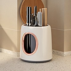 몬드스팟 회전형 통기성 대형 칸막이 칼꽂이 조리도구 수저통 RB20743, 화이트, 1개