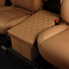 River Fox The All-New Santa Fe MX5 六人座 第二排專用 輔助座椅收納箱, 馬鞍棕色