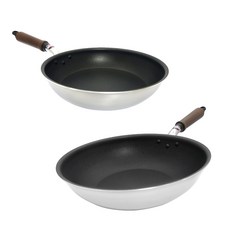 hokua 北陸 Plateado EM 複合金不沾鍋2件組 日本製, 銀色, 1套, 炒鍋 28cm + 平底鍋 24cm