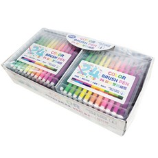 書法24色彩色軟毛筆組 6入, 單一顏色, 1套