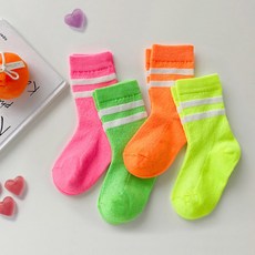 DRESSHOUSE 孩童線條印花長襪 4雙