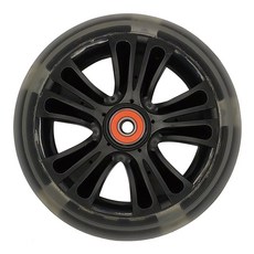 21st 컬러플 접이식 킥보드 교체용 앞바퀴 B형, 검정(휠) + 투명(우레탄 바퀴), 1개