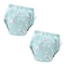 스타도어 유아용 큐트패턴 배변팬티 2p 세트, 그린베어, 1개