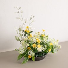 플라워트리 조화 찔레꽃 장독대 수반 세트 36cm, 혼합색상, 1세트