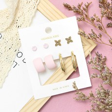 日常造型耳環 4款 各2入