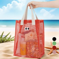 Elsso 長方形圓眼貼飾沙灘日常環保袋