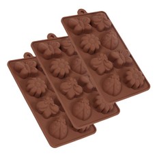 8只矽膠模具蝴蝶, 棕色, 3個