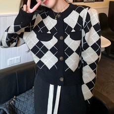 마켓에이 여성용 라운드넥 버튼 가디건 T24FW3-A0927