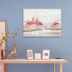 세뇨르킴 북유럽 인테리어 벨크로 전기 계량기 배전함 가리개, 가족플라밍고