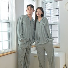 도씨 커플용 소프킨 깅엄체크 잠옷 2p 세트