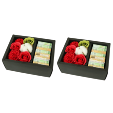 Bluehen 香皂花可愛零用錢盒 2入組, 紅色, 1個