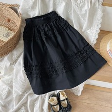 EYOUMONG 兒童寬鬆鬆緊帶荷葉邊長裙 E6S018