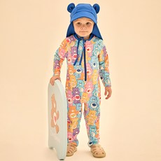 Care Bears 兒童彩色Care Bears泳裝 + 護頸帽套組