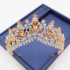 Estella 自助婚紗歐式水晶頭飾 ffs301, 1個, 橘色