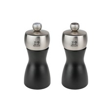 PEUGEOT 皮脂胡椒磨不銹鋼黑12號20ml+鹽磨20ml套組, 1套