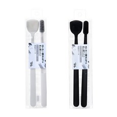 BLUEKAI 舌苔刮除牙刷 白色 + 黑色組合, 1套