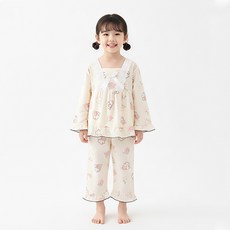 JOYMULTI 兒童可愛繆斯居家睡衣長袖上衣+下身套裝
