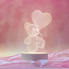 LED氣氛燈 感性室內裝飾 3D燈 7色氣球熊, 混合色
