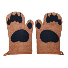 掛勾型動物腳掌廚房手套 H_RD_88, 棕色, 1個