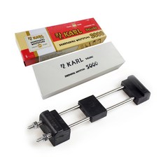 KARL磨刀石 5000粒+天成橡膠磨刀石架 中型組, 1組