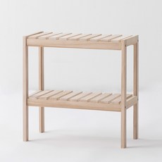 Baspor 實木長凳式鞋架花盆整理器 2 層 500, 自然