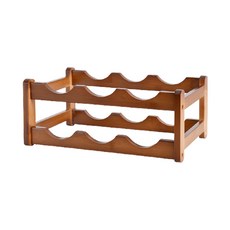 實木層架式紅酒架 支架 2層6格 YT_RA1188, 混合顏色, 1個