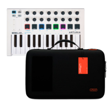 ARTURIA MINILAB MK2 白色 25 鍵+升降器鍵盤包套組, 單品, 黑+橙（包），白（鍵盤）