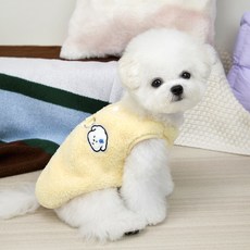 파스텔펫 반려동물 흰둥이 파스텔 극세사 조끼, 옐로우, 1개