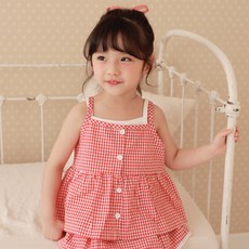 Kikimora 女童透氣Again無袖格紋上衣